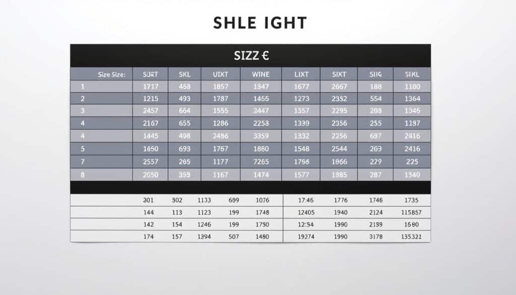 A high-resolution, meticulously detailed product size chart for the SHEIN clothing brand, showcased against a clean, minimalist background. The chart displays a comprehensive array of measurements, including bust, waist, hips, and inseam, in both imperial and metric units. The information is presented in a clear, legible typeface with subtle grid lines for easy reference. The overall composition features balanced lighting, creating a sense of depth and clarity, allowing the size data to be the focal point. The image conveys a professional, informative, and user-friendly vibe, perfectly suited to guide readers in finding their ideal SHEIN fit.
